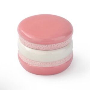 3 for $15 SALE New Target Bullseye Ceramic Pink & White Macaron Trinket Box